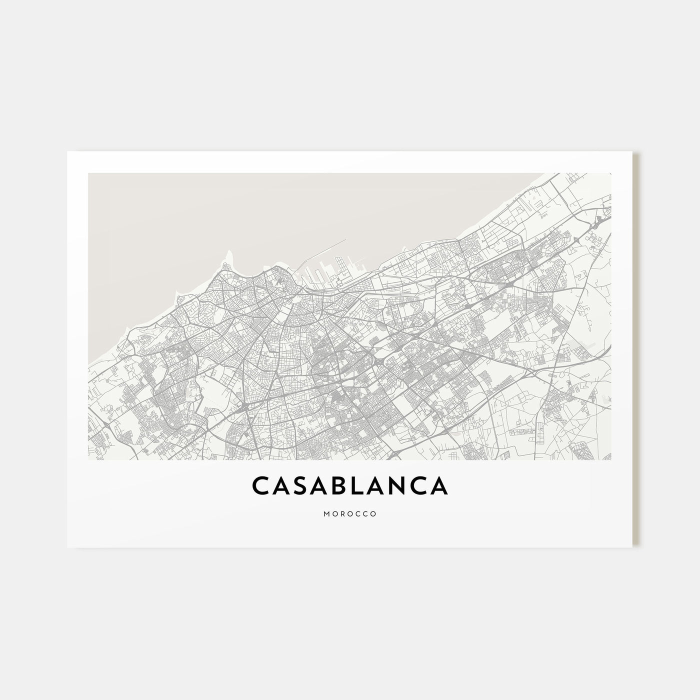 Casablanca Map Landscape Poster