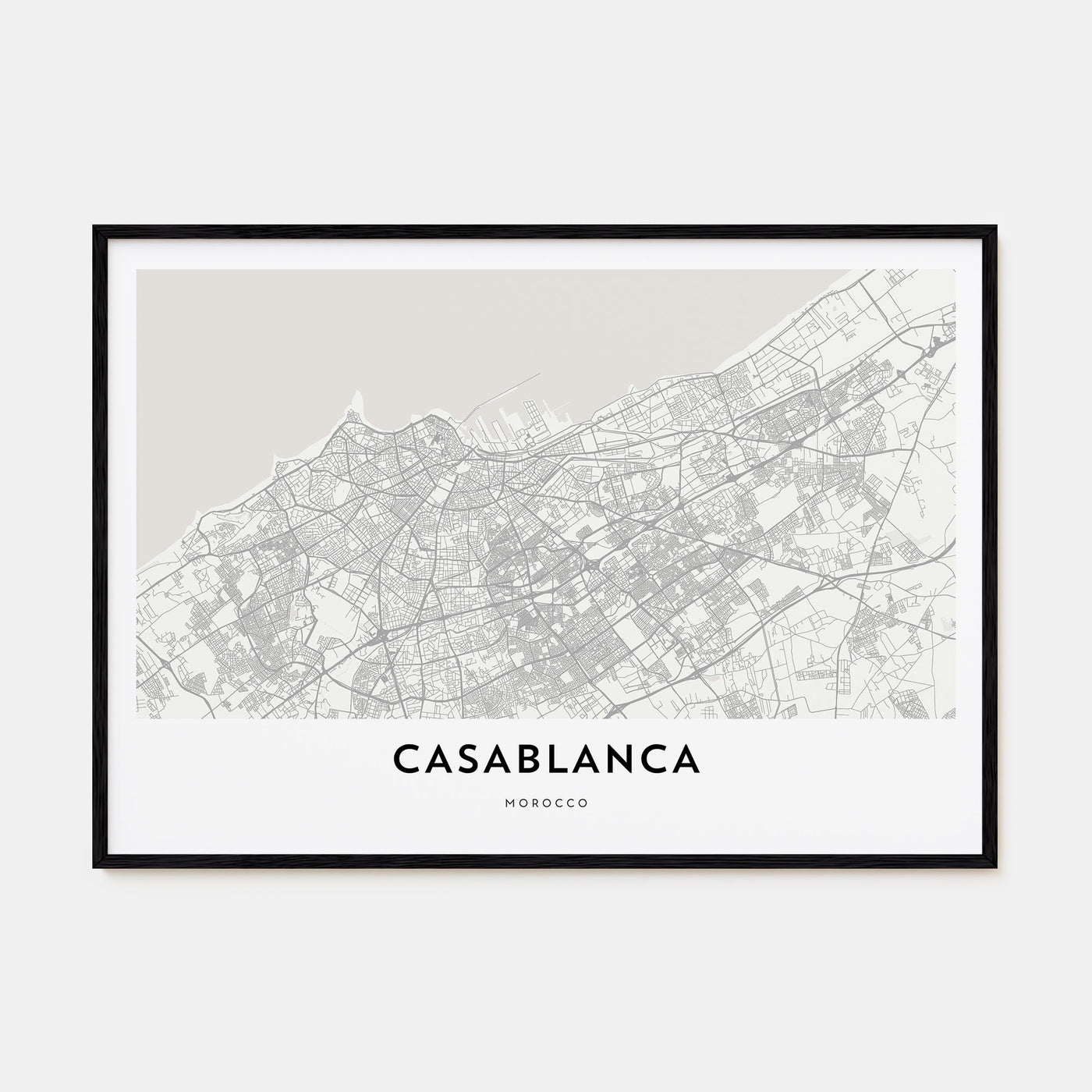 Casablanca Map Landscape Poster
