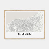 Casablanca Map Landscape Poster