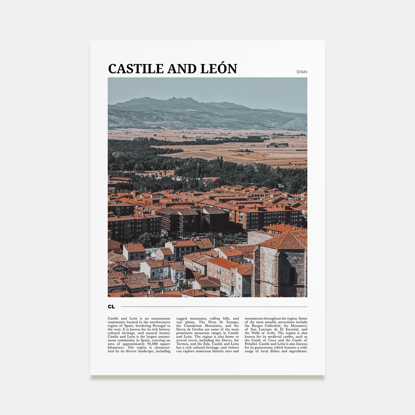 Castile and León Travel Color Poster