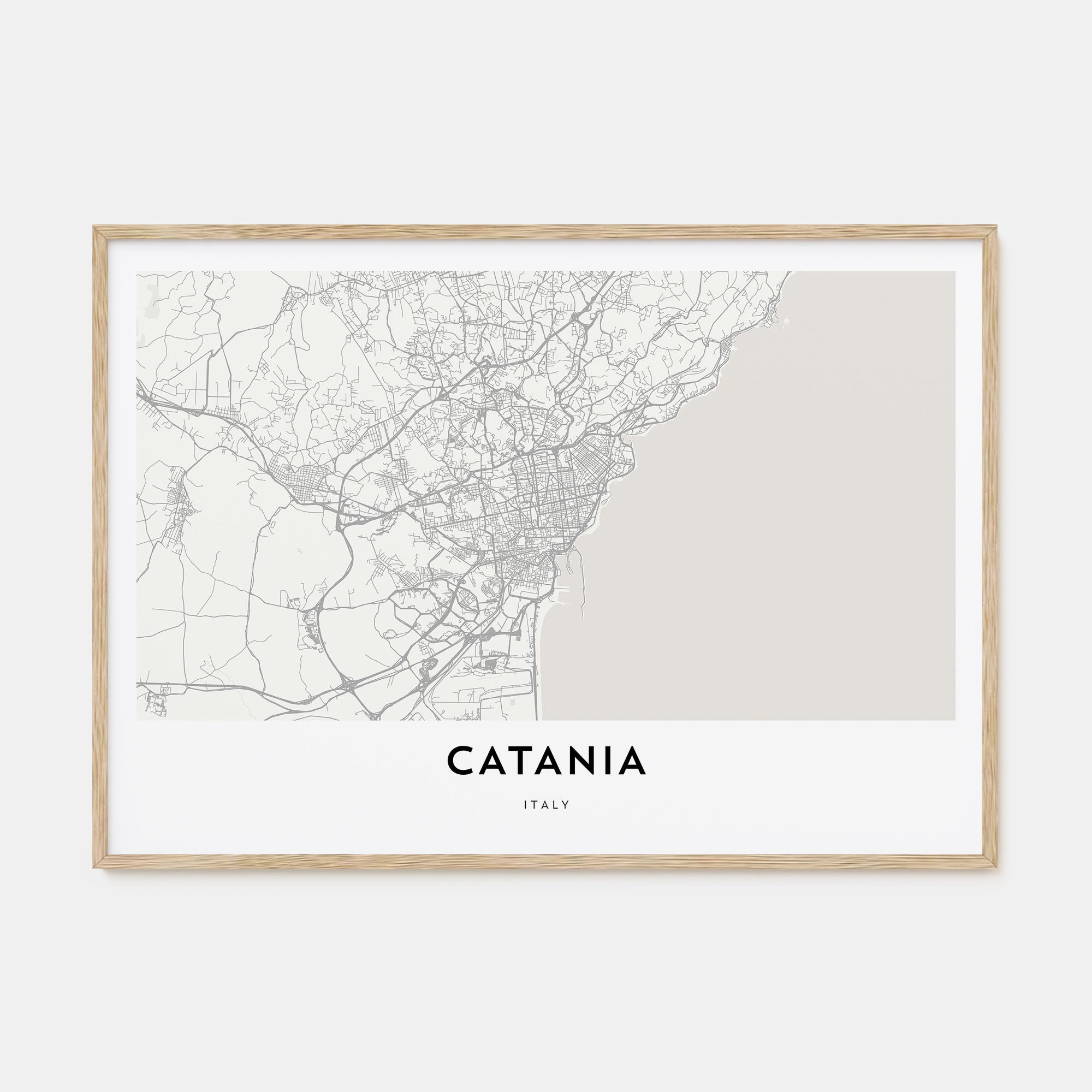 Catania Map Landscape Poster