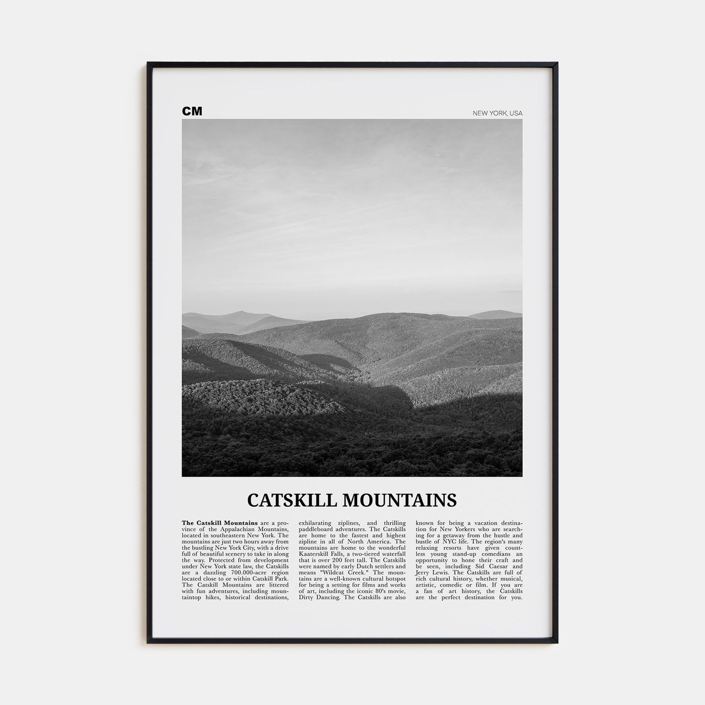 Catskill Mountains Travel B&W No 1 Poster