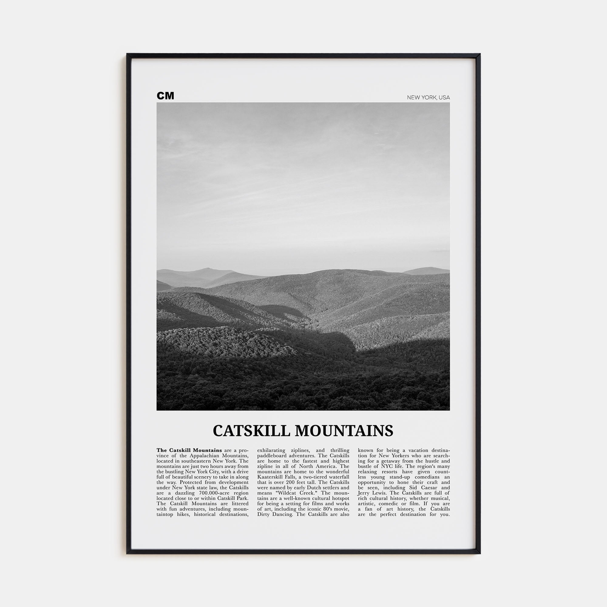 Catskill Mountains Travel B&W No 1 Poster