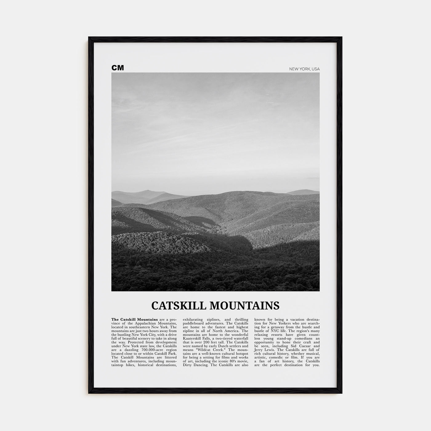 Catskill Mountains Travel B&W No 1 Poster