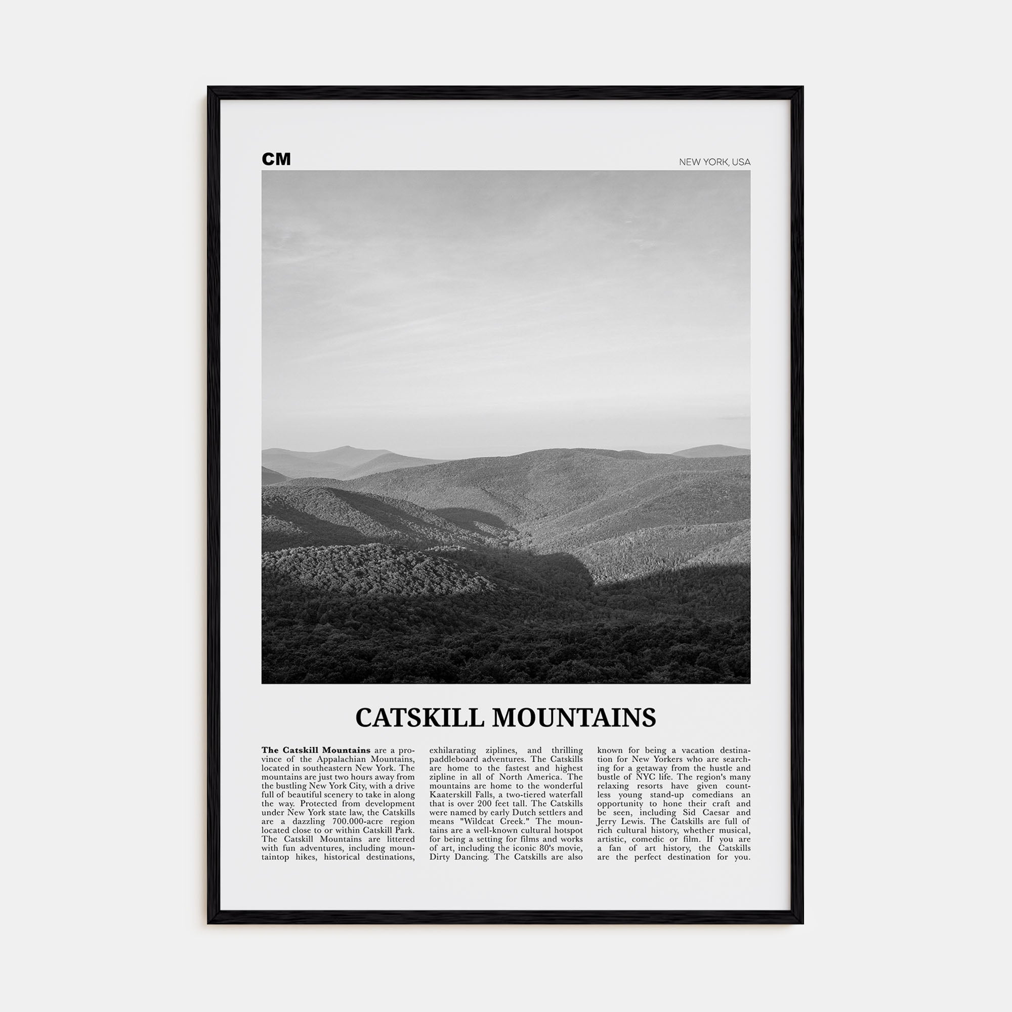 Catskill Mountains Travel B&W No 1 Poster