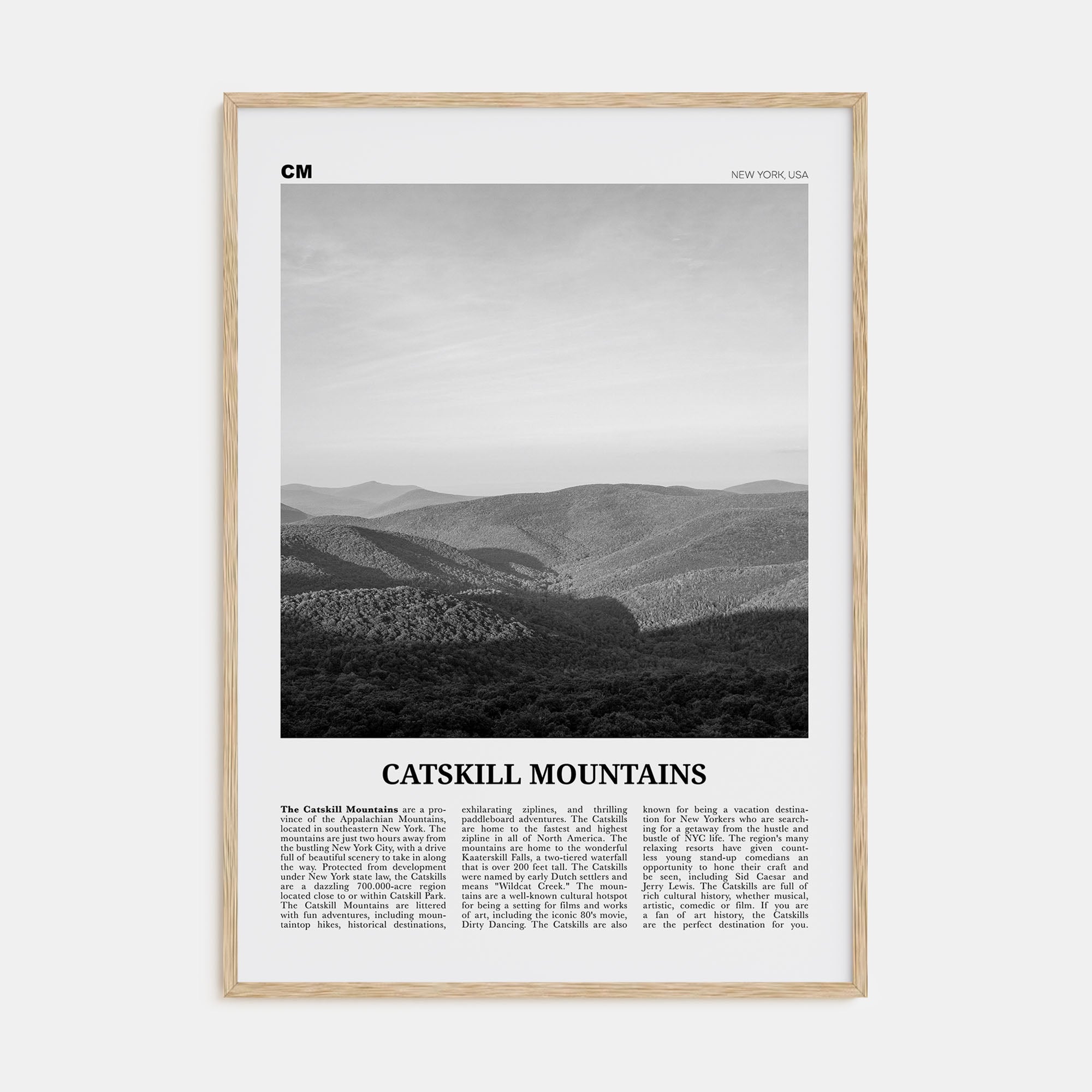 Catskill Mountains Travel B&W No 1 Poster