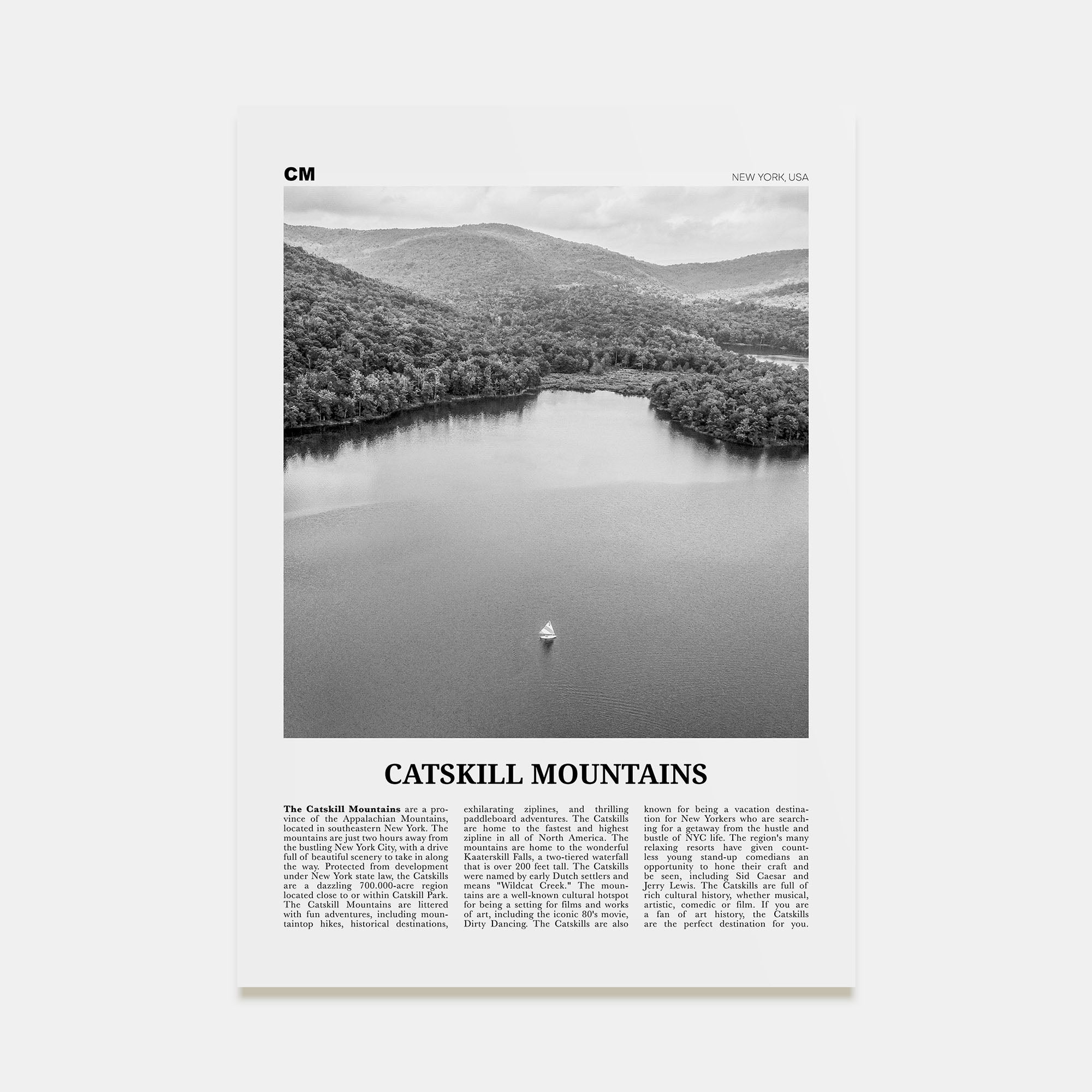 Catskill Mountains Travel B&W No 2 Poster
