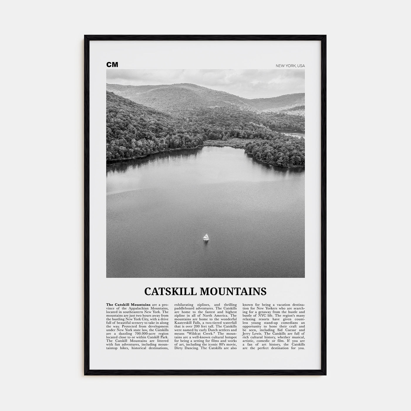 Catskill Mountains Travel B&W No 2 Poster