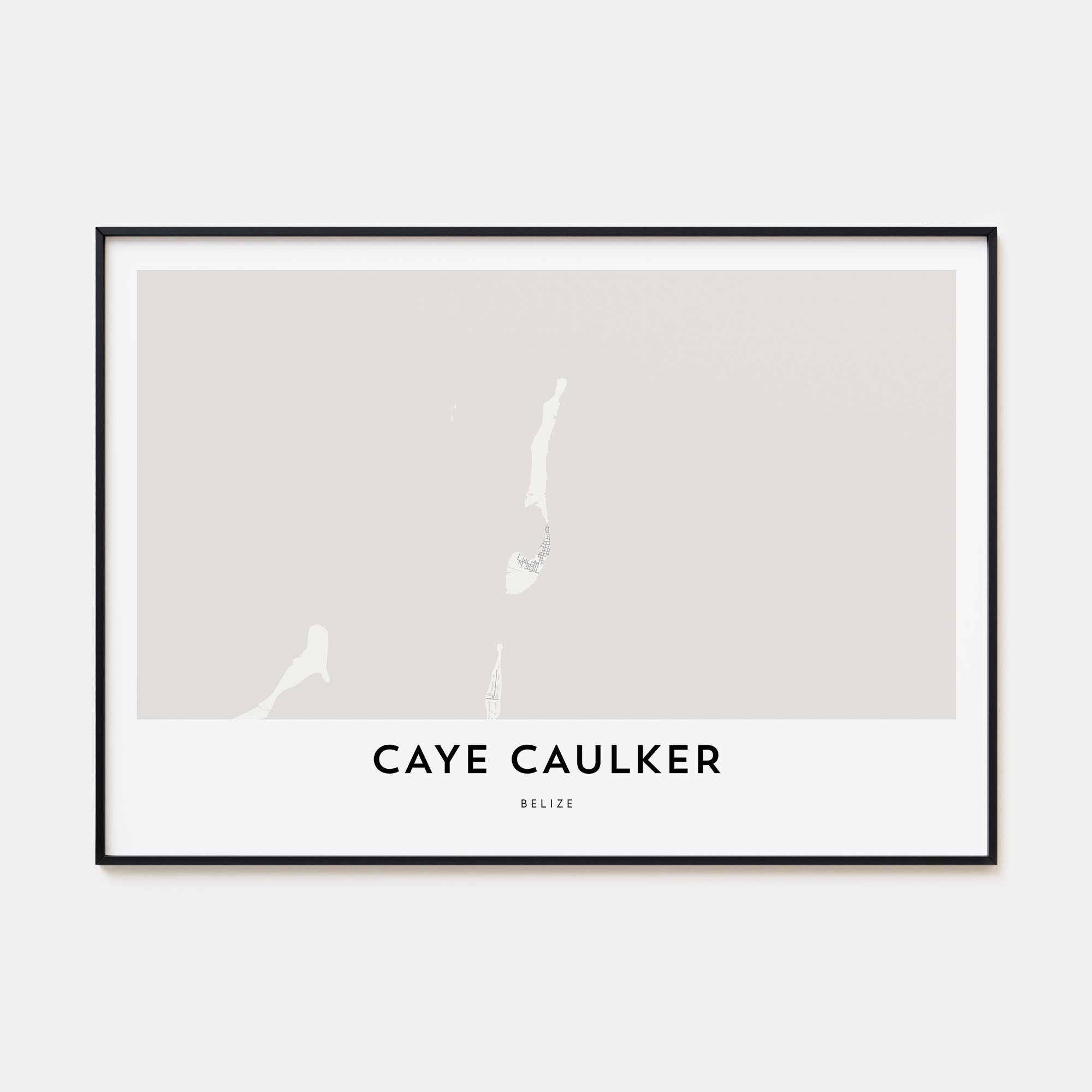 Caye Caulker Map Landscape Poster