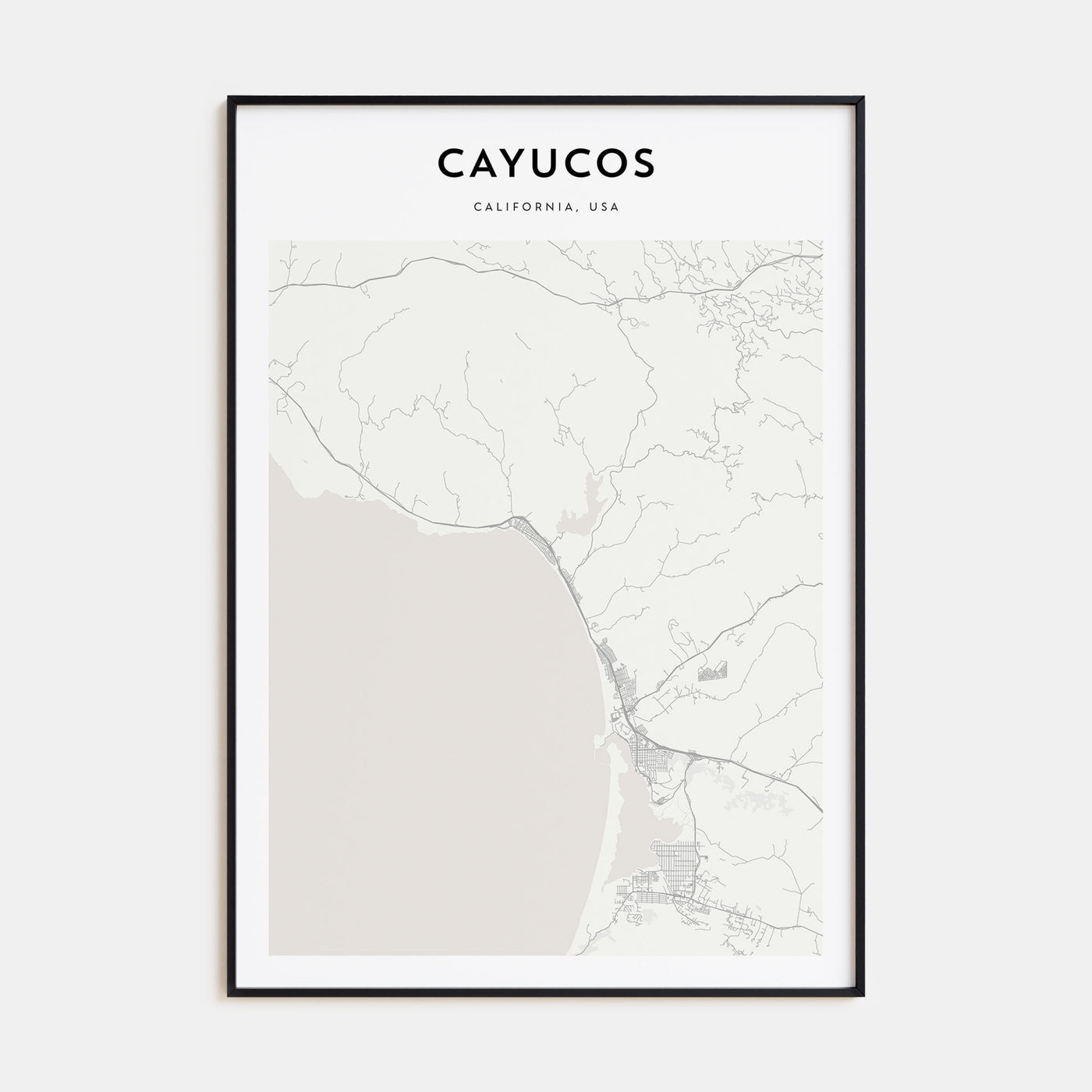 Cayucos Map Portrait Poster