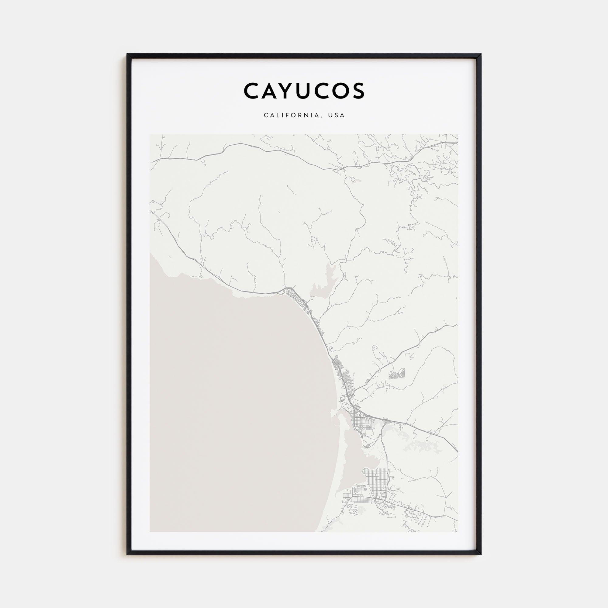 Cayucos Map Portrait Poster