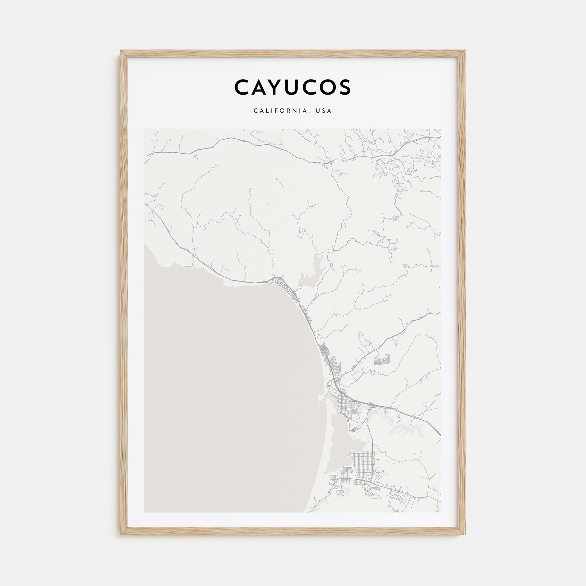 Cayucos Map Portrait Poster