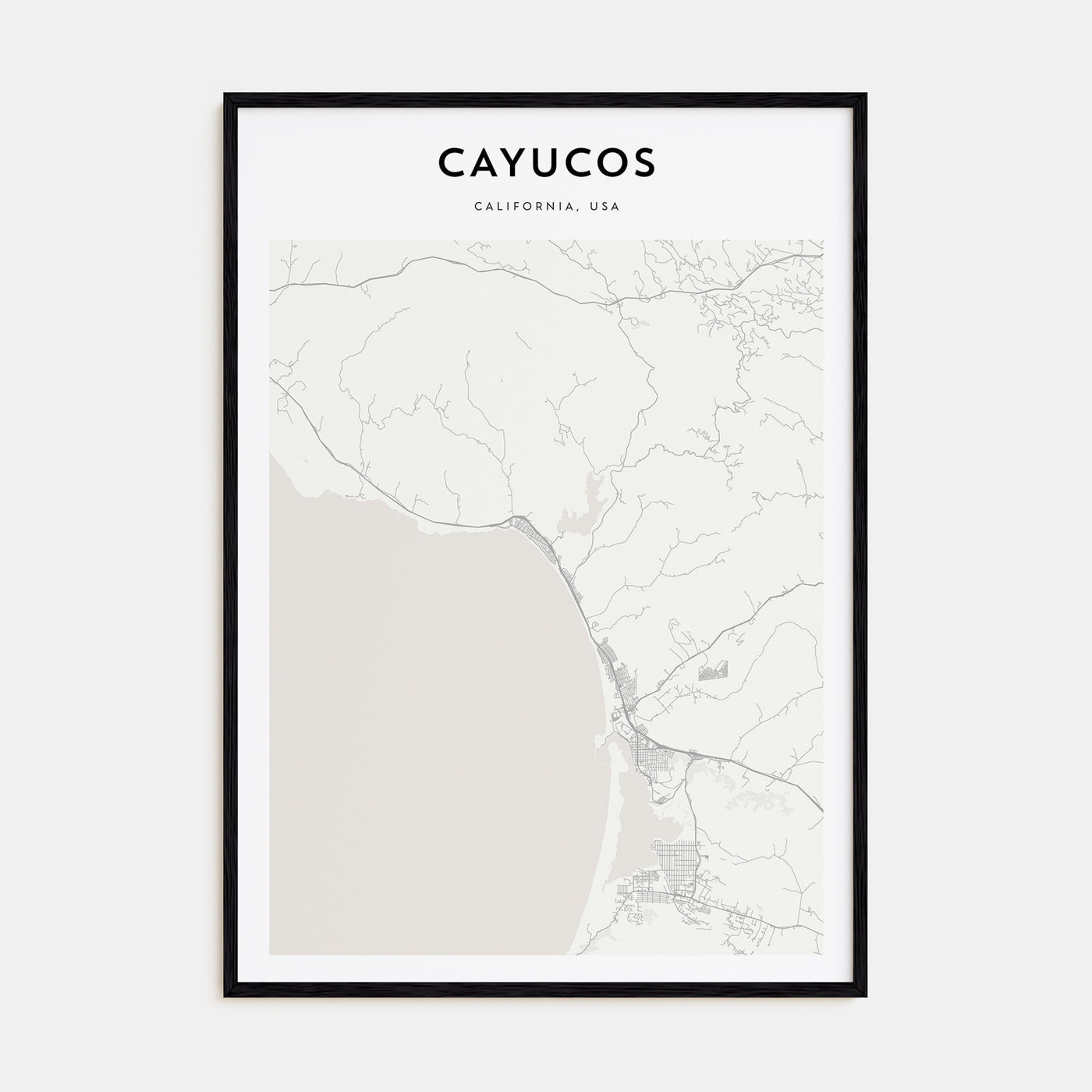 Cayucos Map Portrait Poster