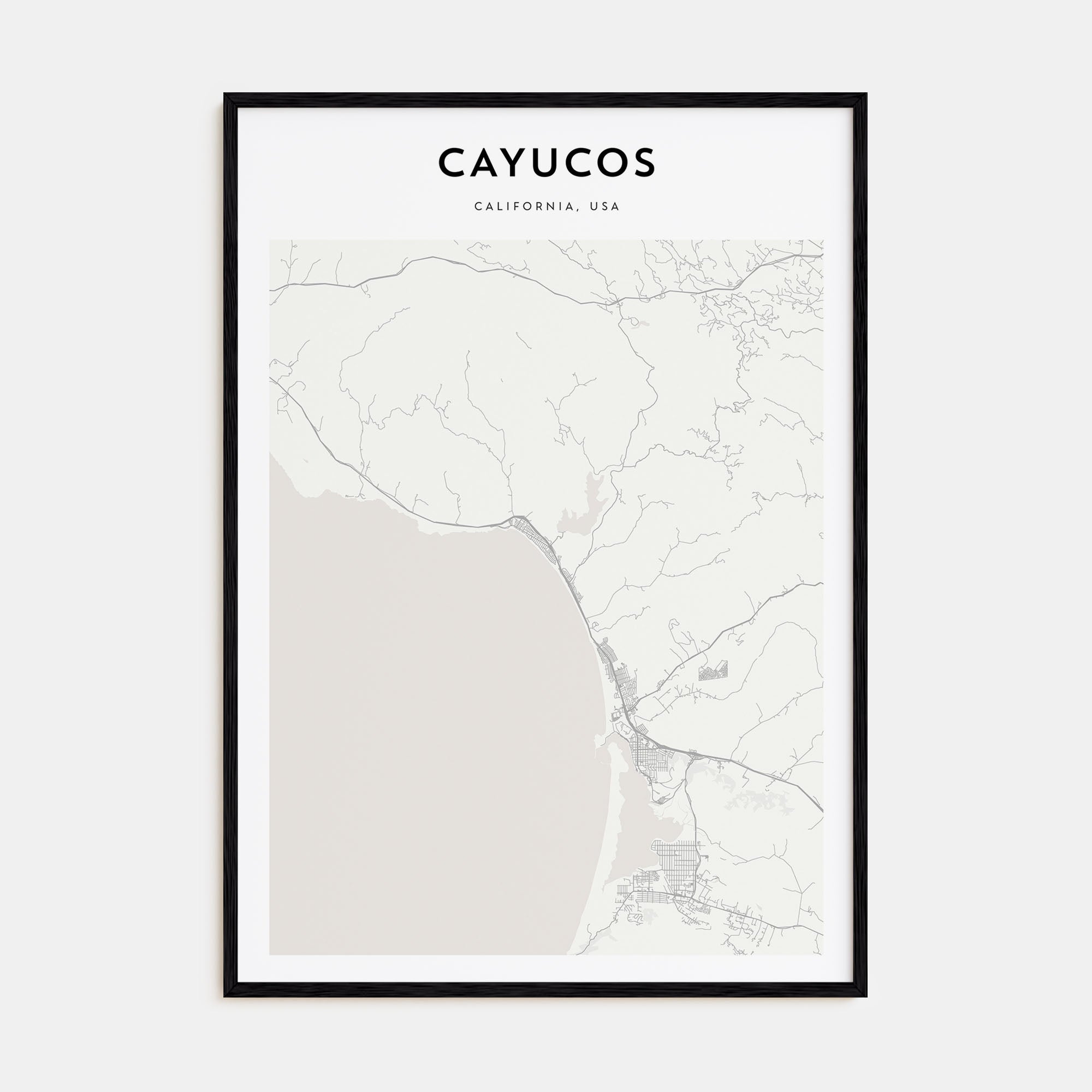 Cayucos Map Portrait Poster