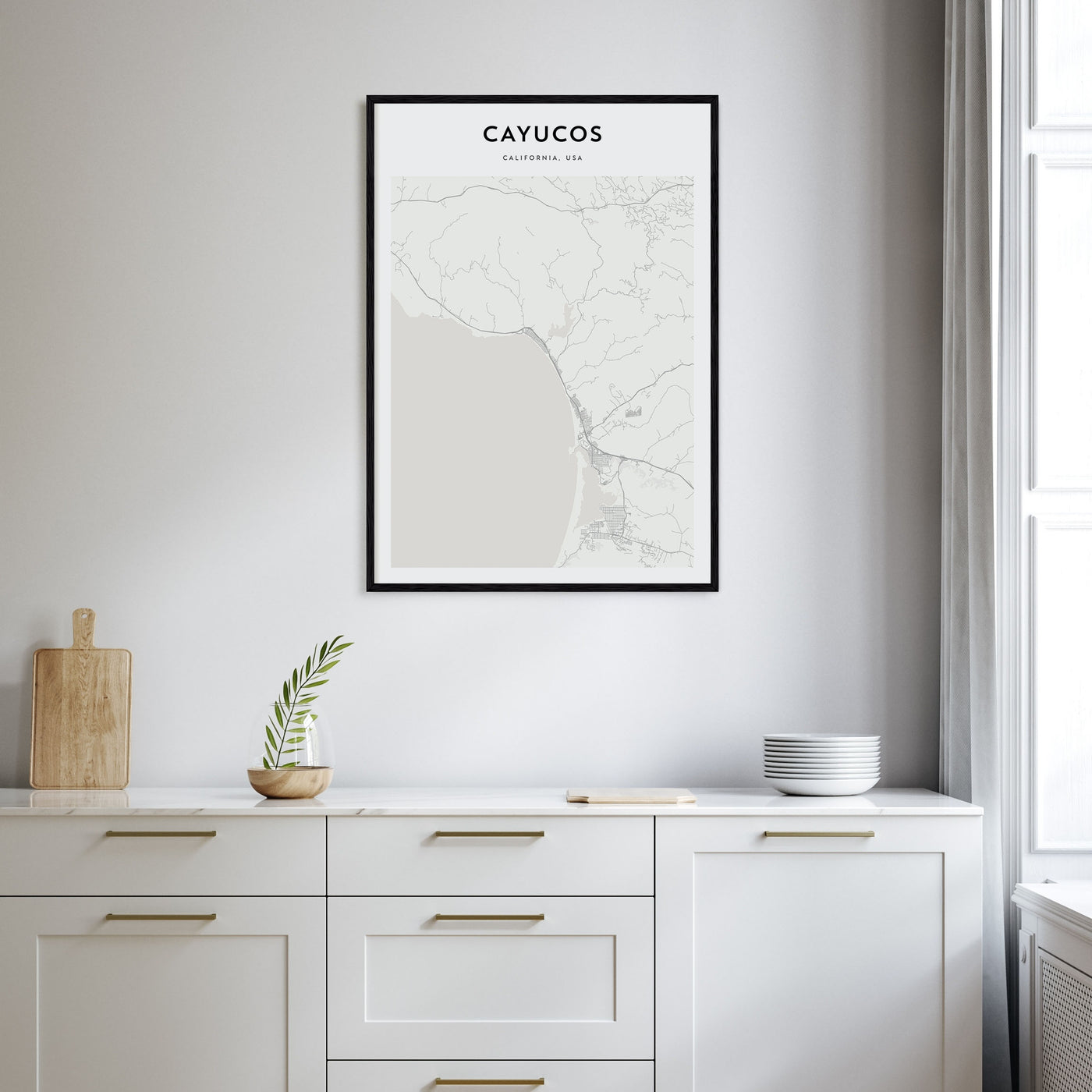 Cayucos Map Portrait Poster