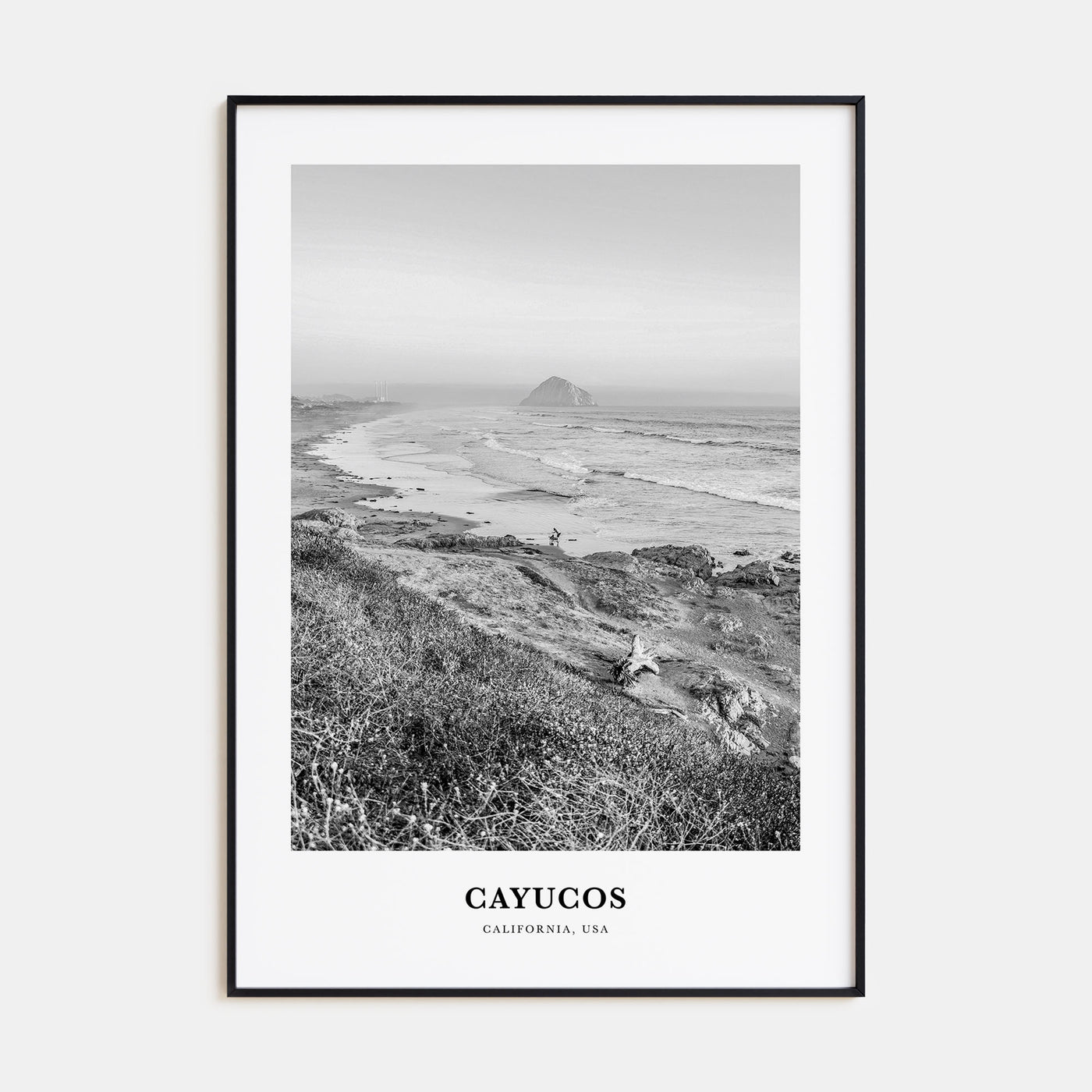 Cayucos Portrait B&W Poster