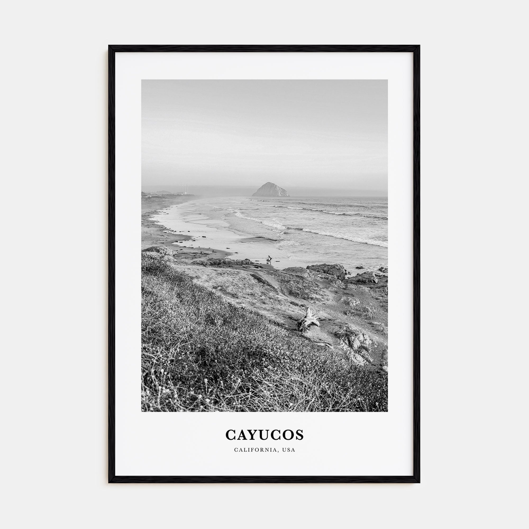 Cayucos Portrait B&W Poster
