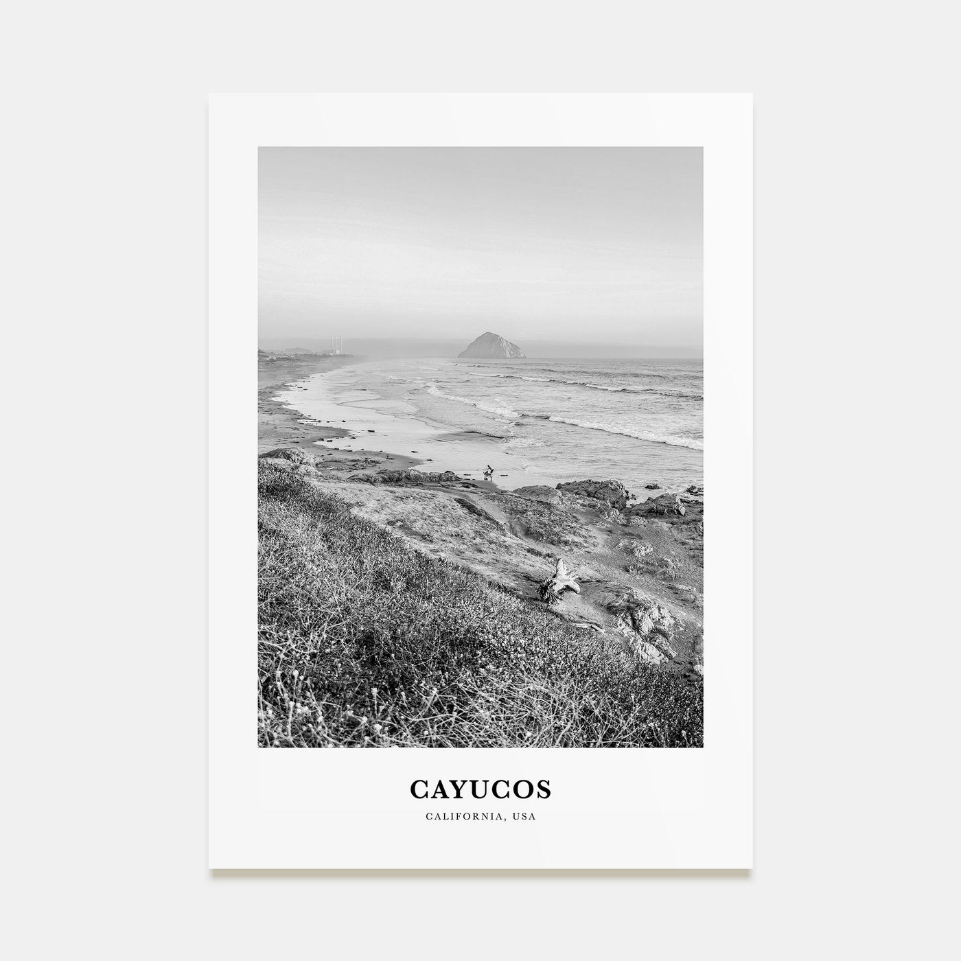Cayucos Portrait B&W Poster