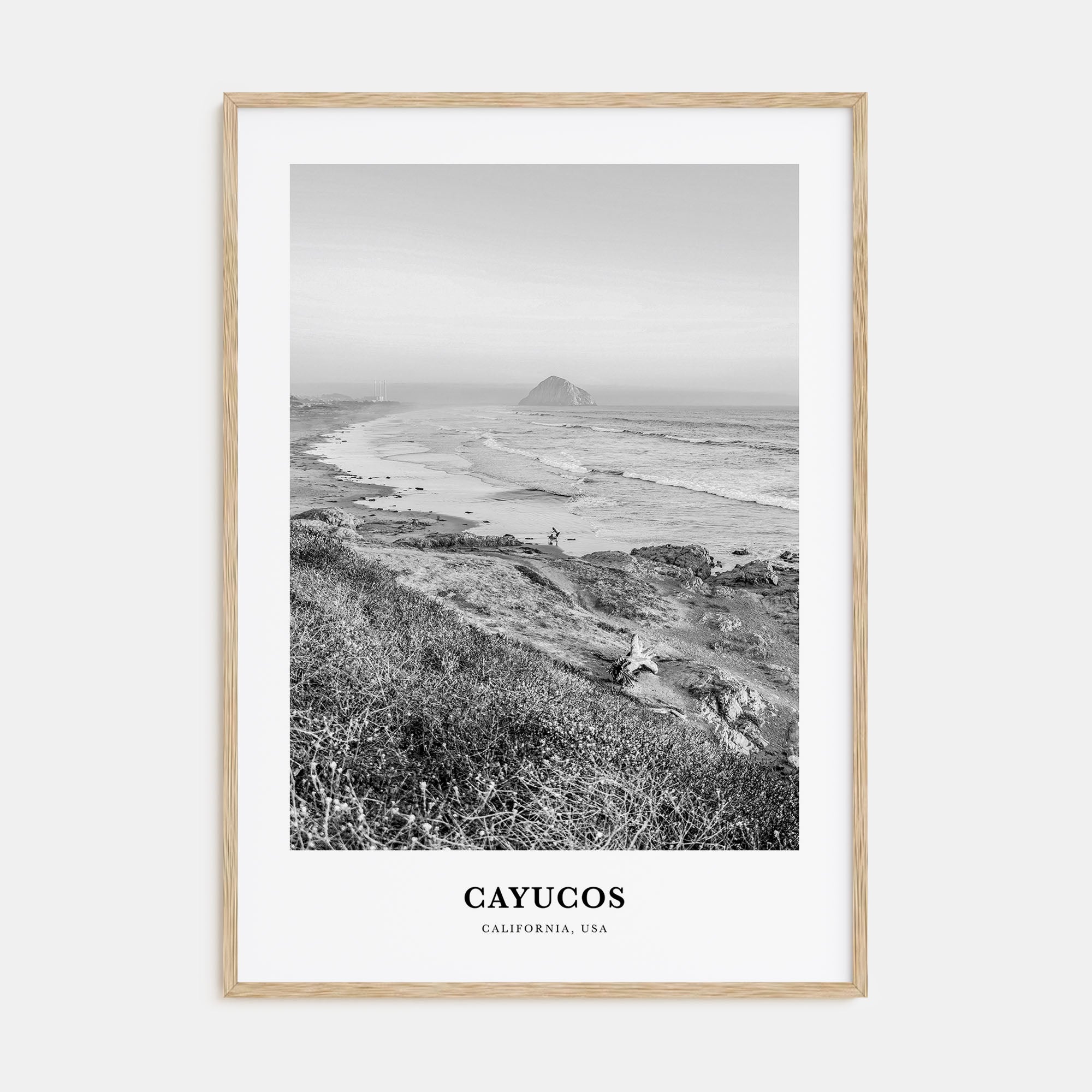 Cayucos Portrait B&W Poster