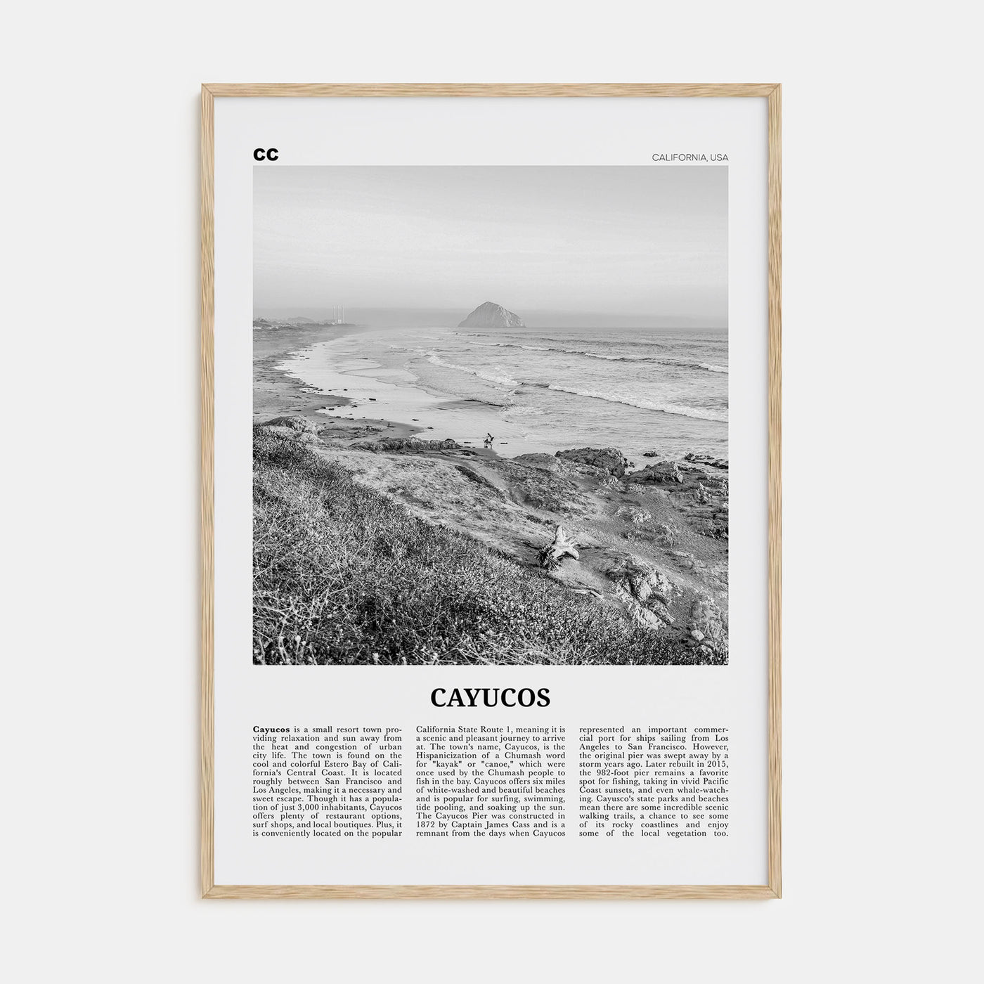 Cayucos Travel B&W Poster