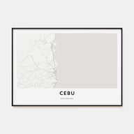 Cebu Map Landscape Poster