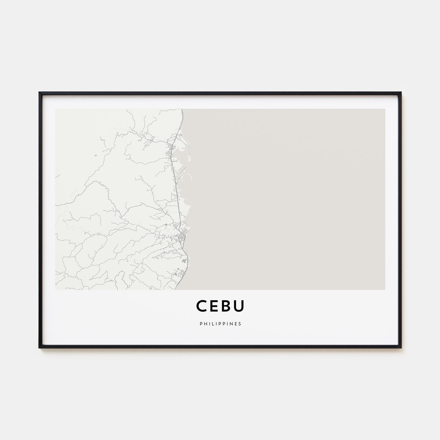 Cebu Map Landscape Poster