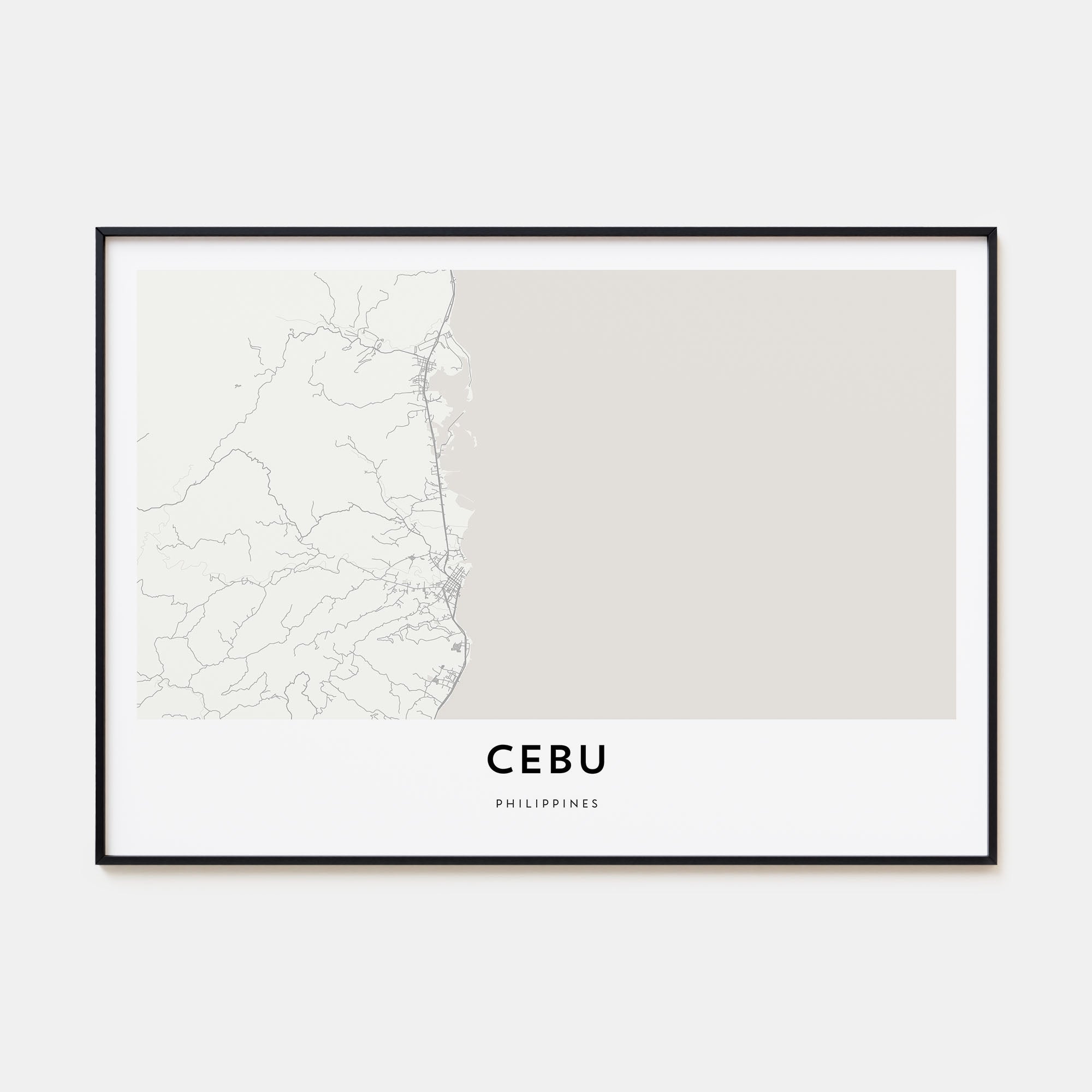 Cebu Map Landscape Poster