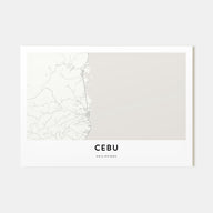 Cebu Map Landscape Poster