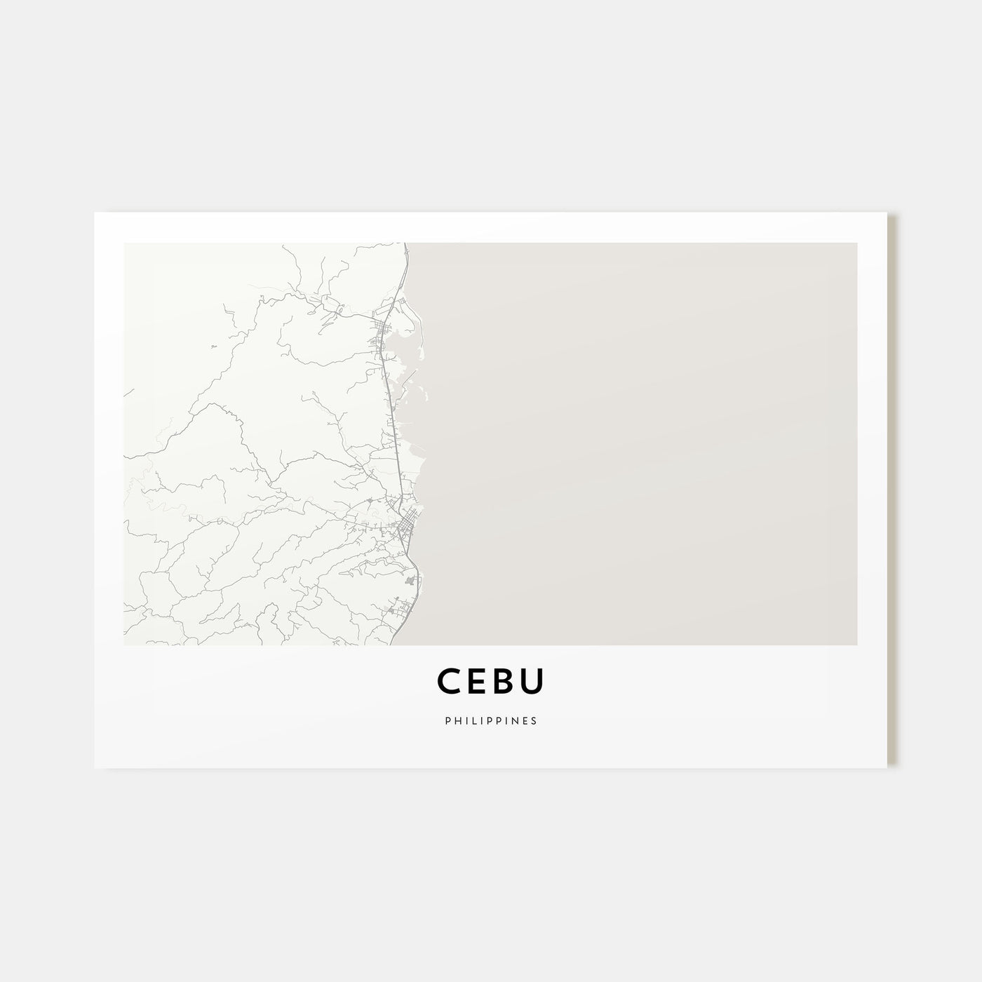Cebu Map Landscape Poster