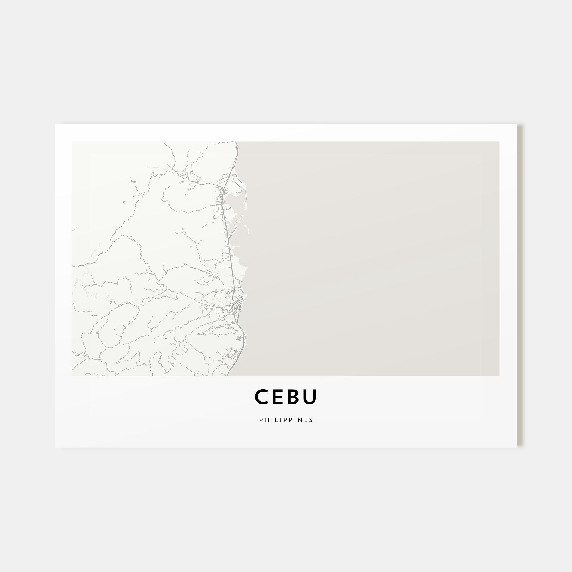 Cebu Map Landscape Poster