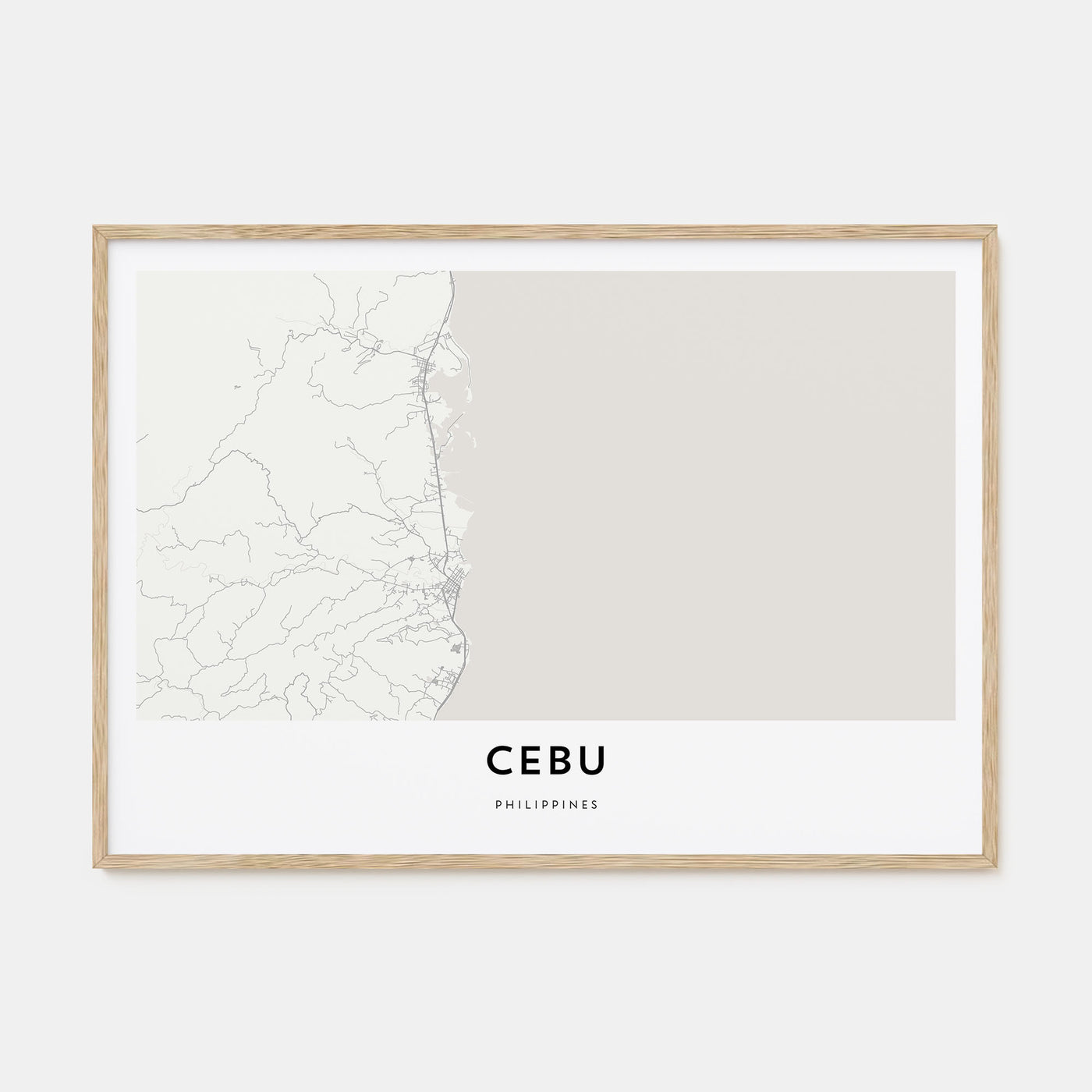 Cebu Map Landscape Poster