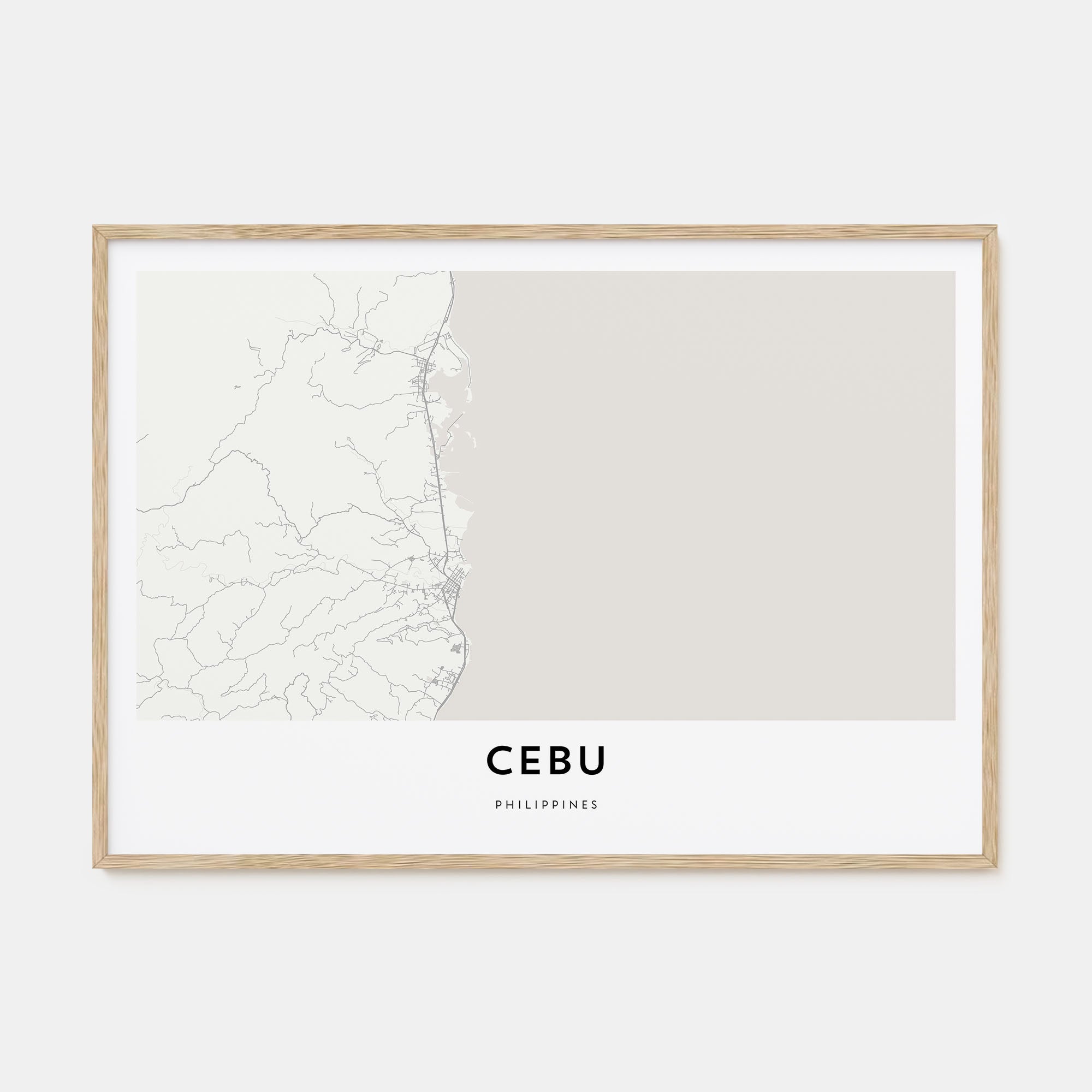 Cebu Map Landscape Poster