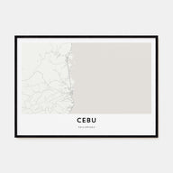 Cebu Map Landscape Poster