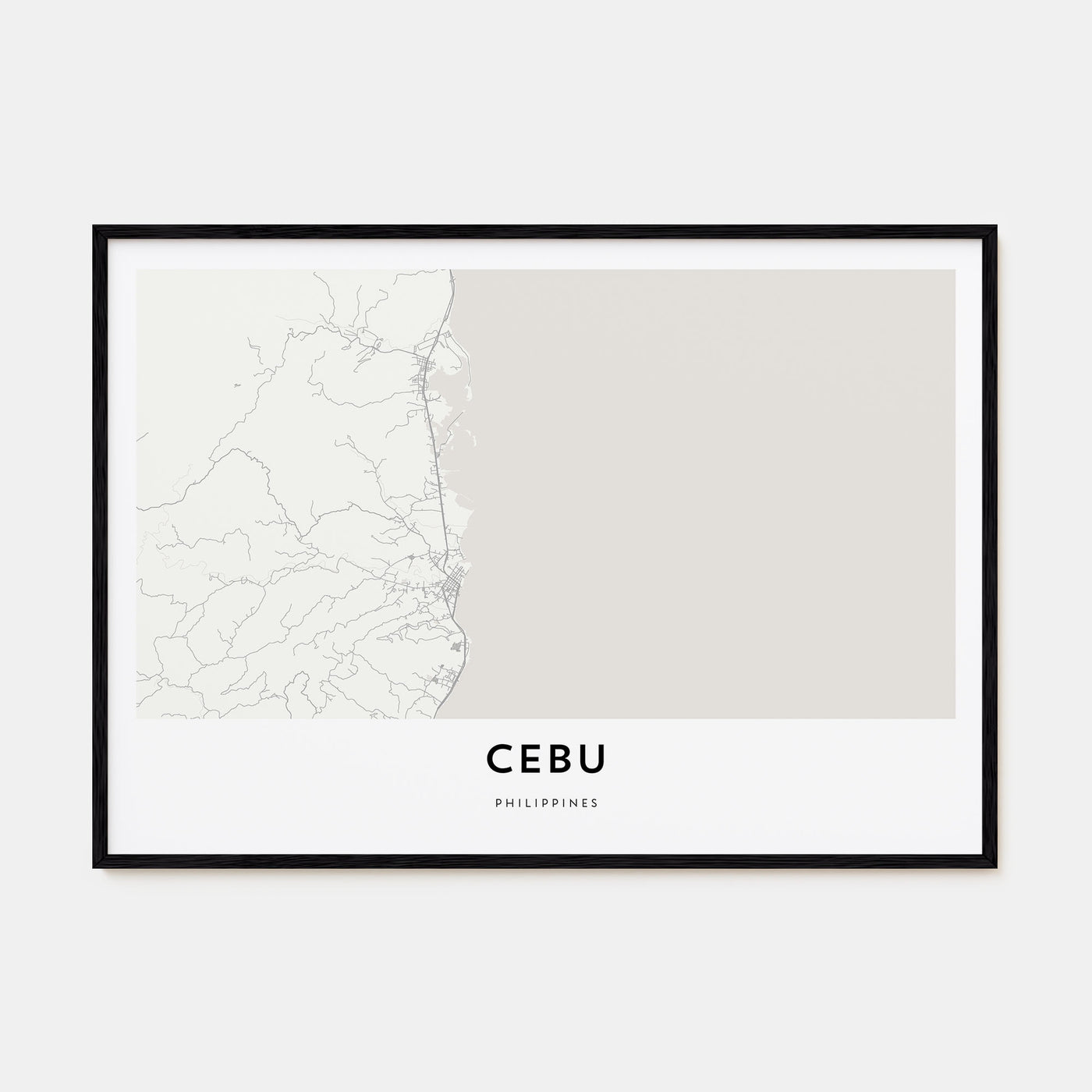 Cebu Map Landscape Poster