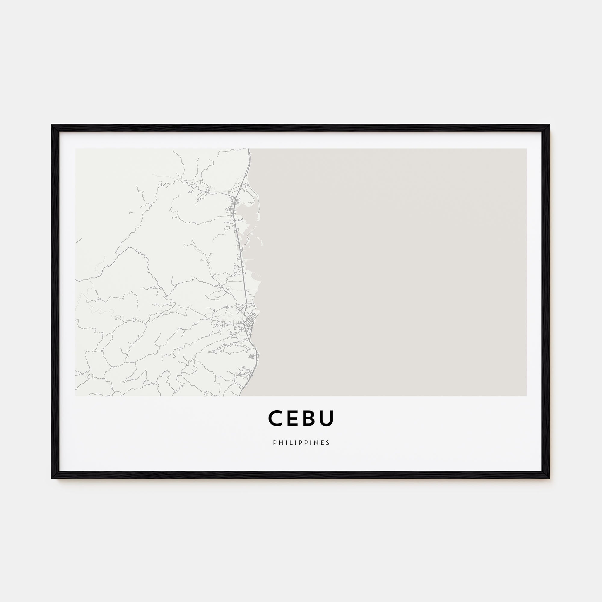 Cebu Map Landscape Poster