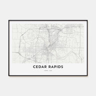 Cedar Rapids Map Landscape Poster