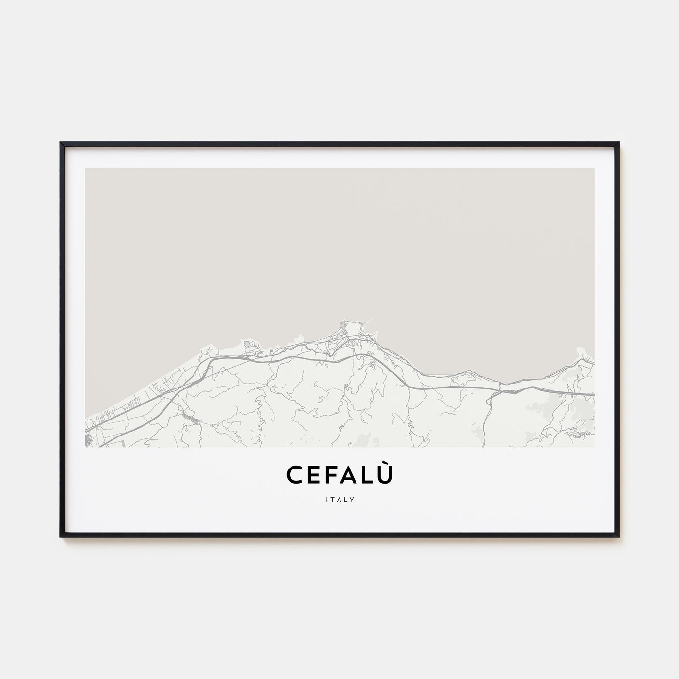 Cefalù Map Landscape Poster