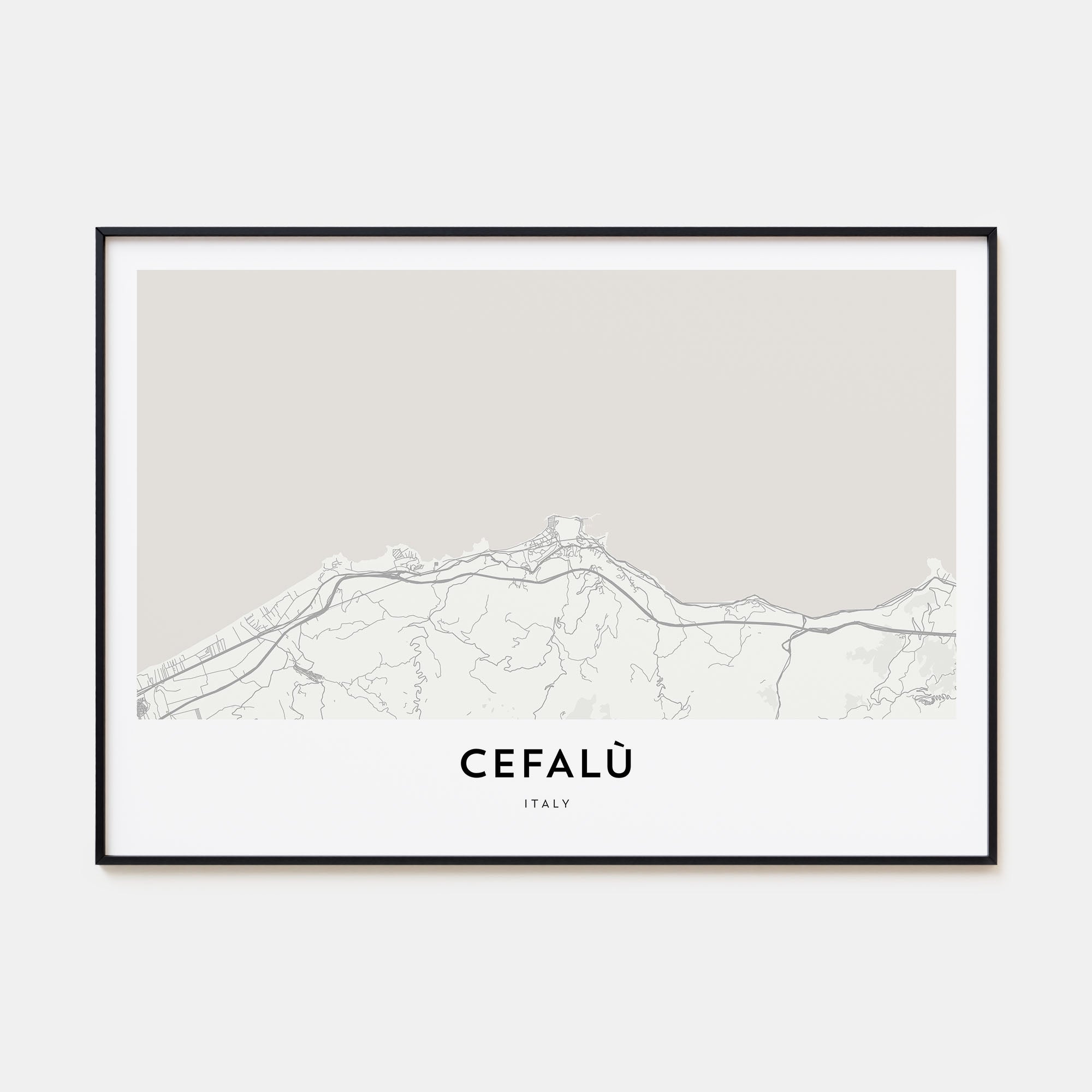 Cefalù Map Landscape Poster