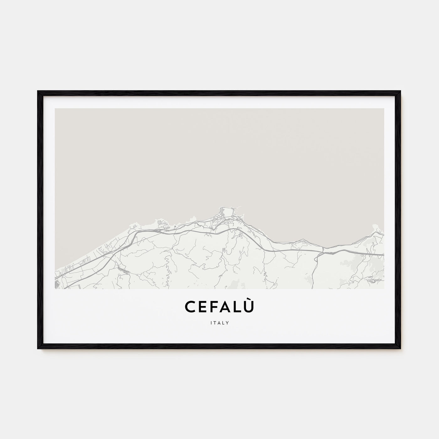 Cefalù Map Landscape Poster