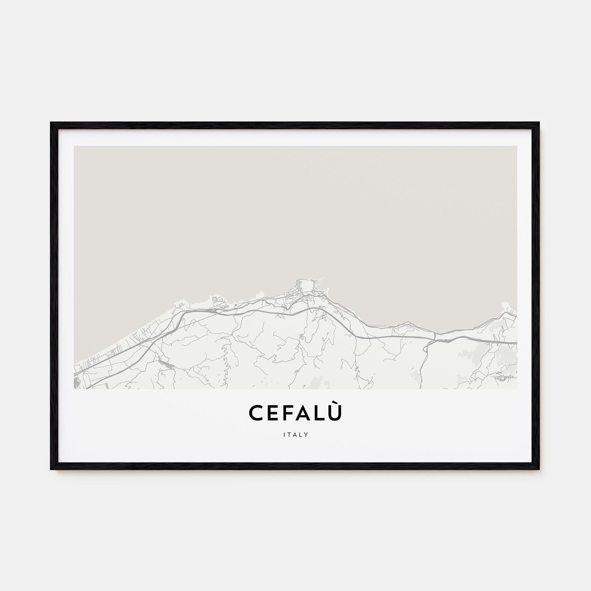 Cefalù Map Landscape Poster