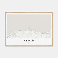 Cefalù Map Landscape Poster