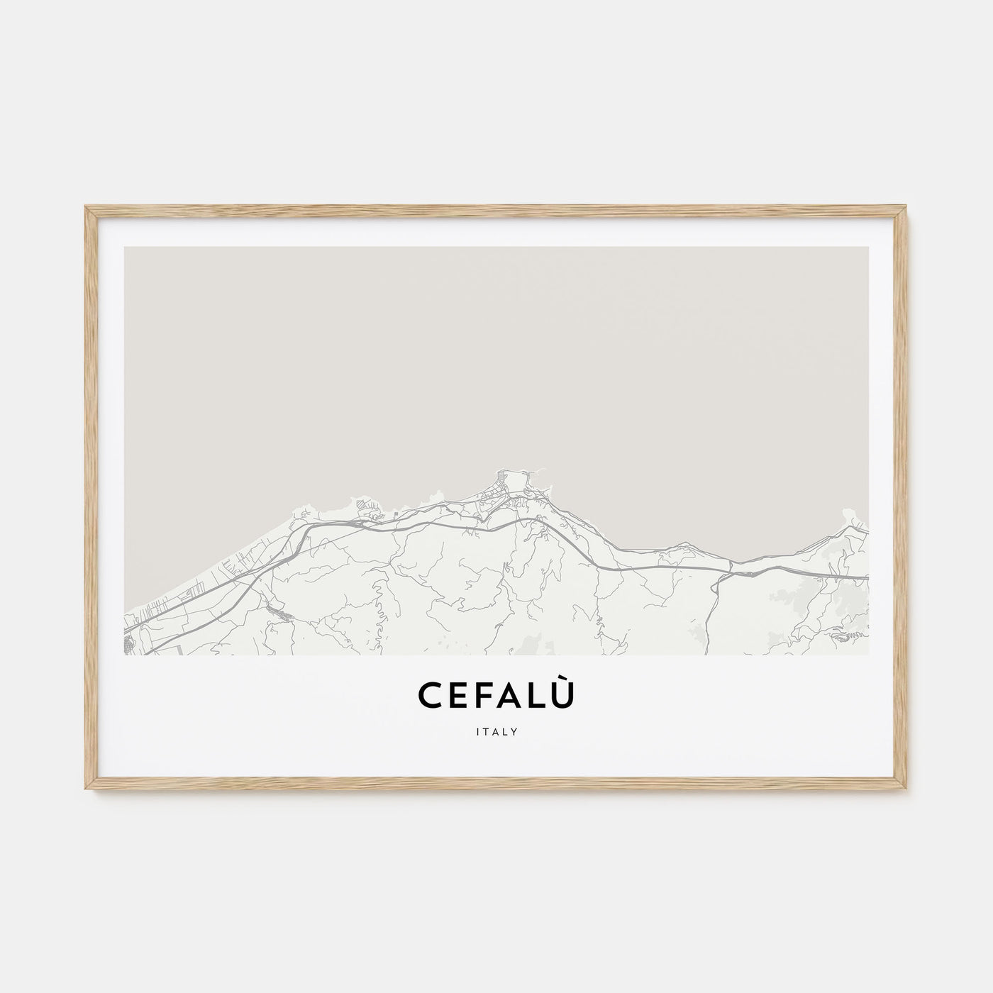 Cefalù Map Landscape Poster