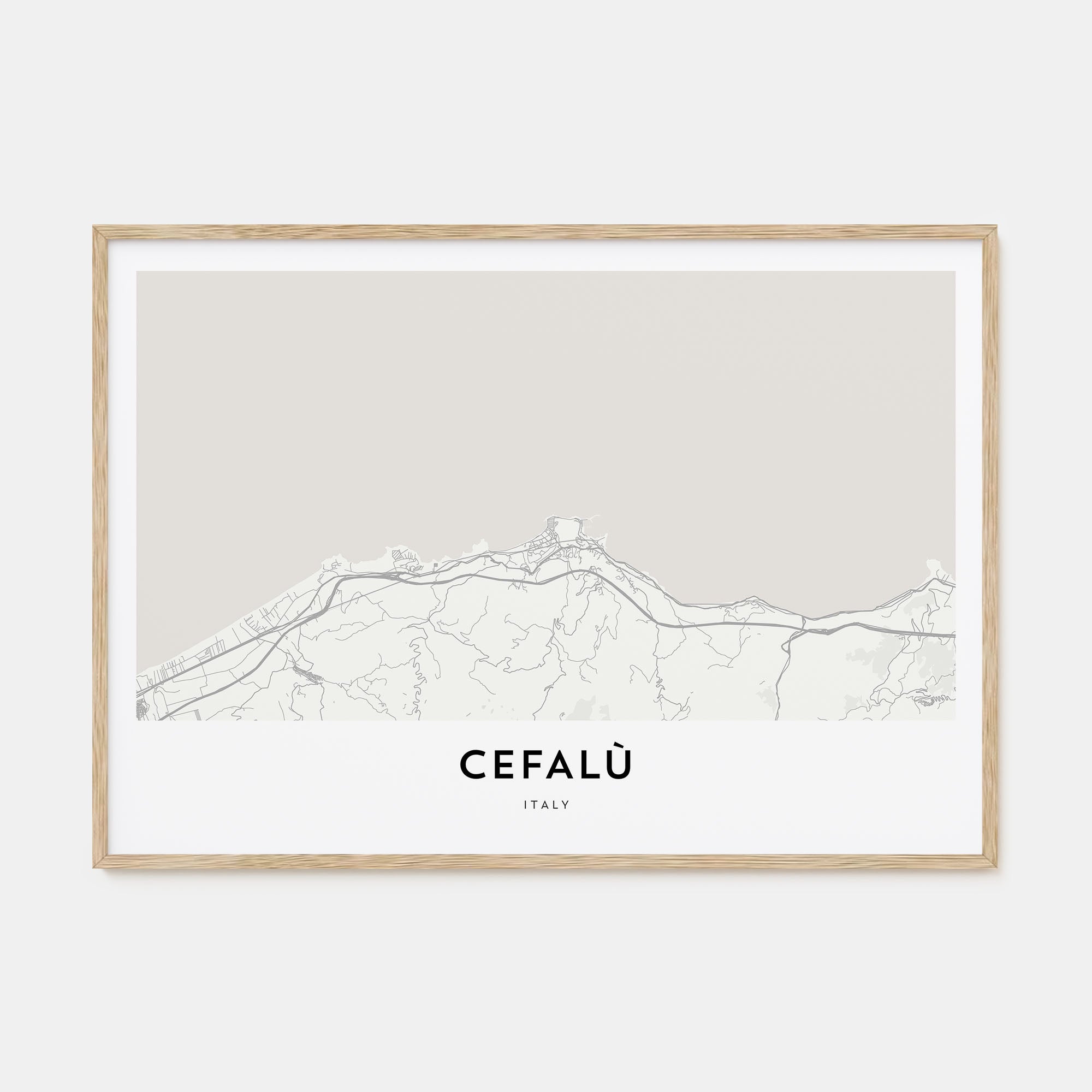Cefalù Map Landscape Poster