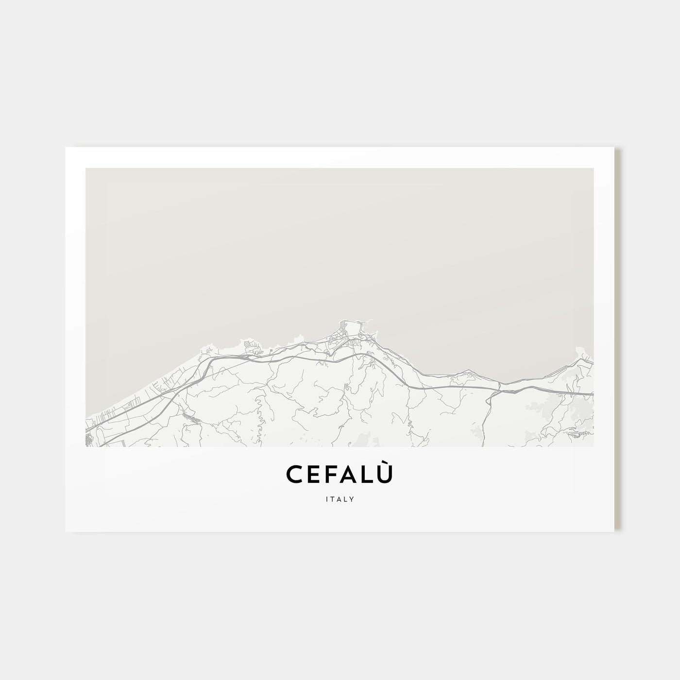 Cefalù Map Landscape Poster