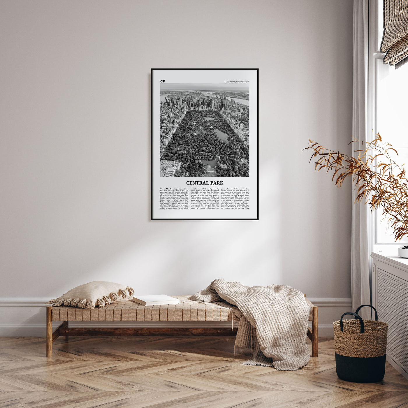 Central Park Travel B&W Poster