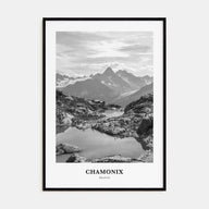 Chamonix Portrait B&W Poster