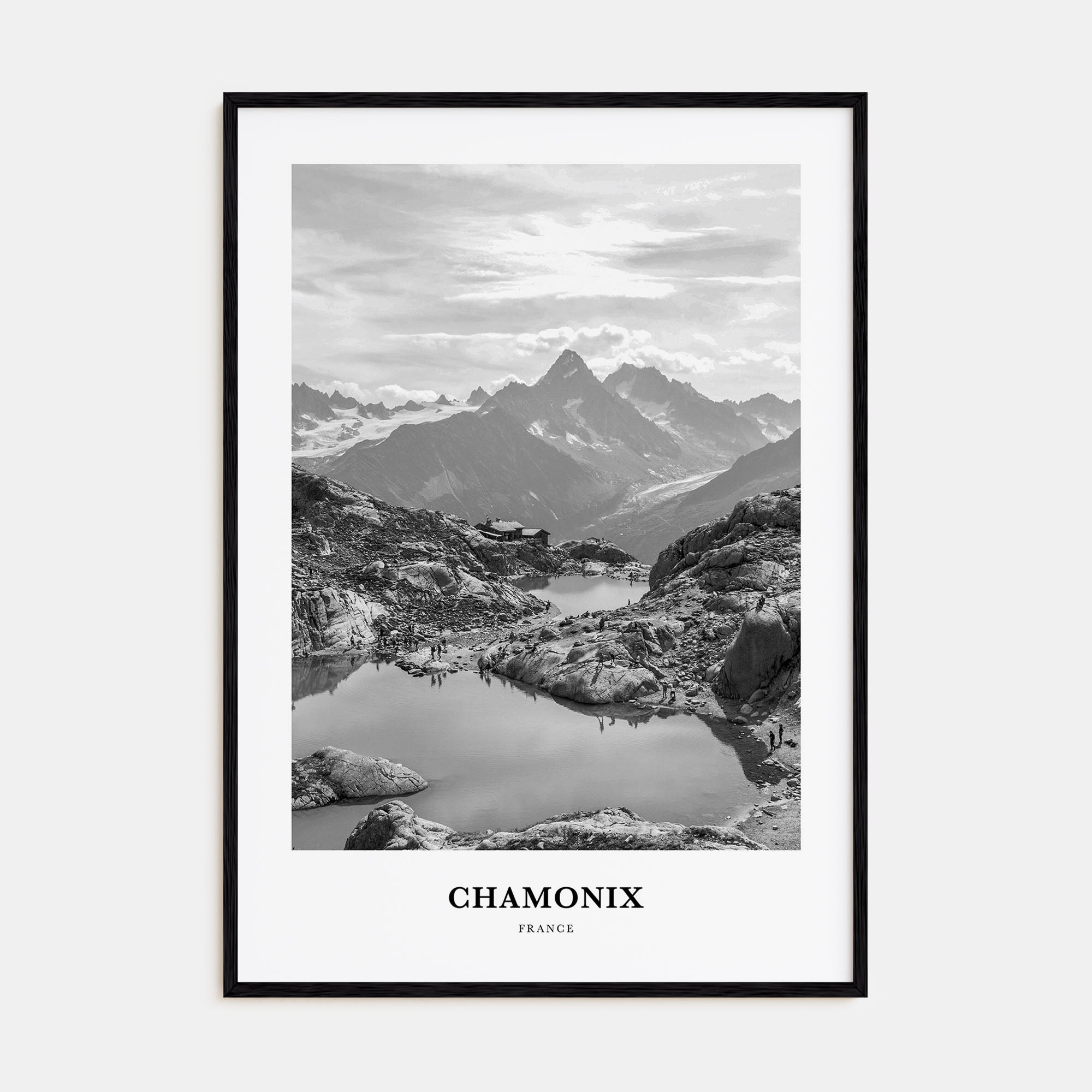 Chamonix Portrait B&W Poster
