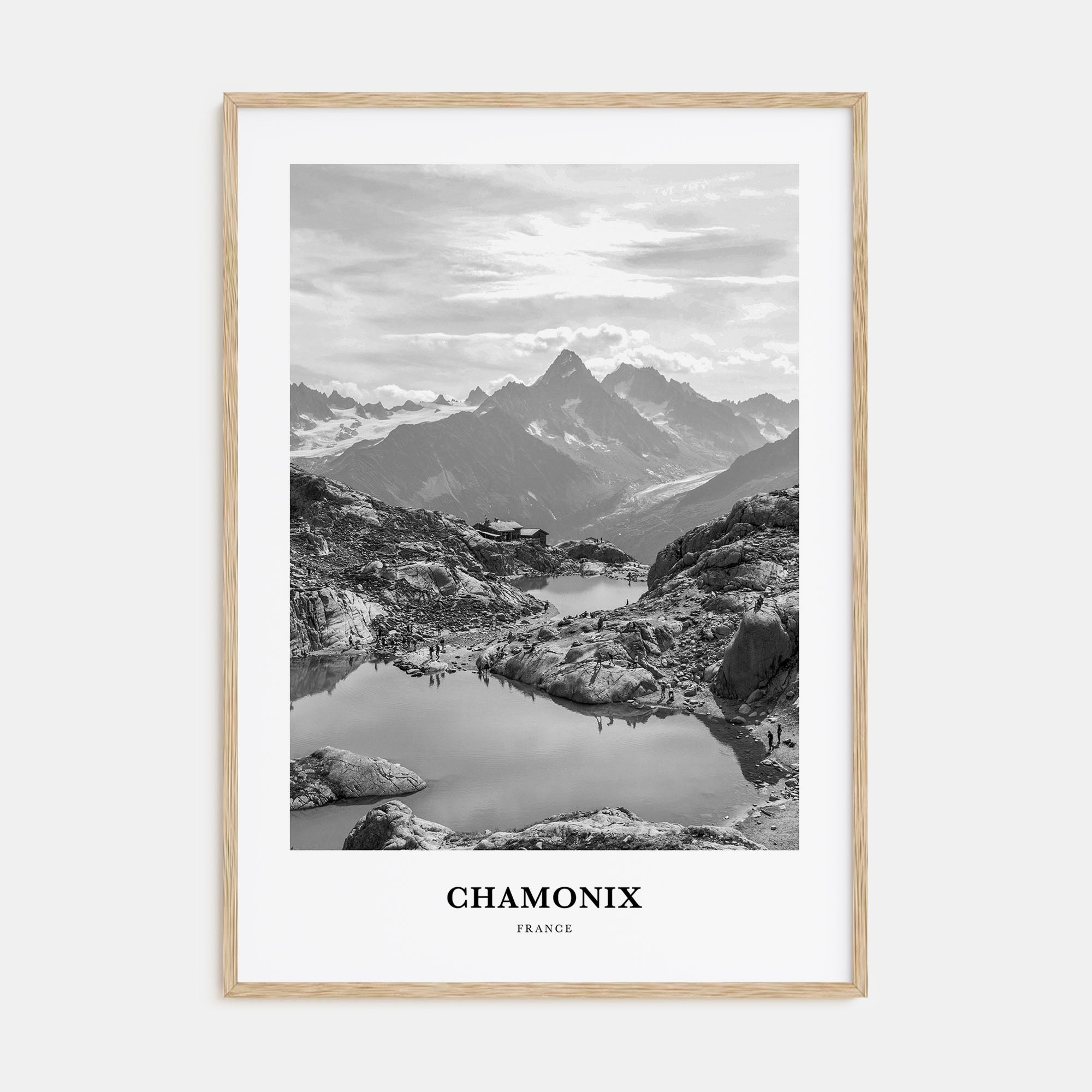 Chamonix Portrait B&W Poster