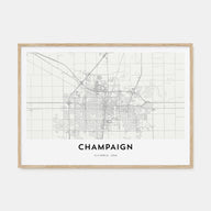 Champaign Map Landscape Poster