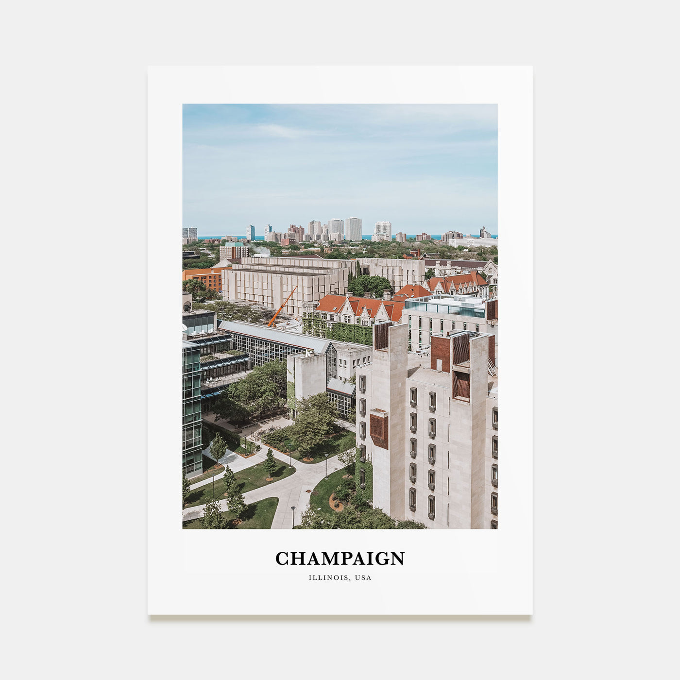 Champaign Portrait Color Poster